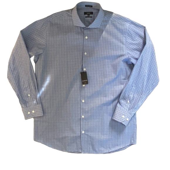 SARAR Shirt Mens Size 17.5 Dressy Designer Slim Fit Professional Button Down NEW - Picture 1 of 9